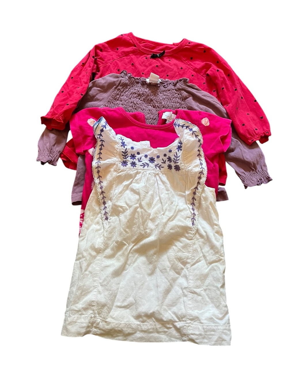 Girls Tops Lot - 2 short 2 long sleeve size 18-24 months